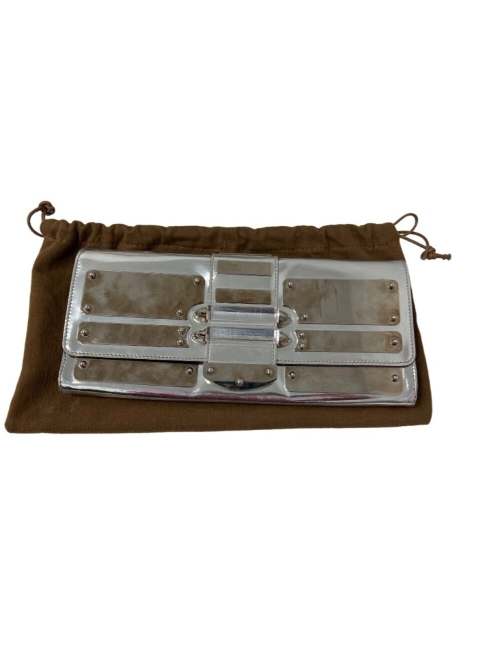 Gucci Silver Mirror Patent Leather Clutch - Picture 5 of 9